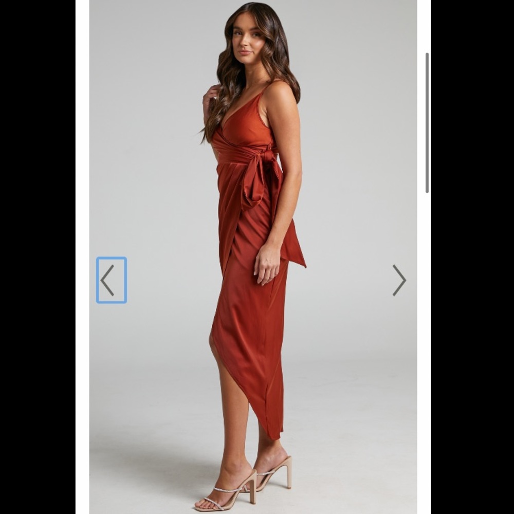 How Will I Know Wrap dress in copper